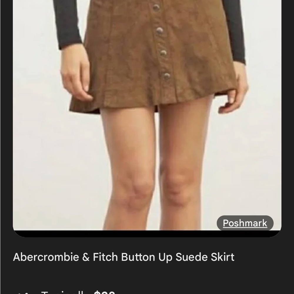 Abercrombie & Fitch Brown Suede Skirt